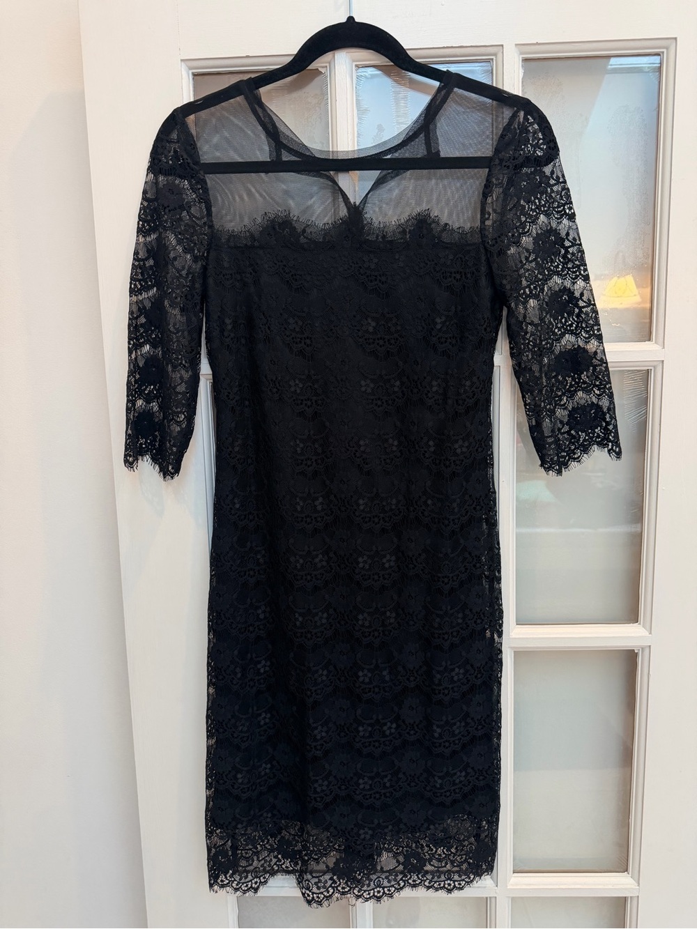Vintage BCBG Paris Y2K Whimsigoth Romantic Feminine Black Lace Dress Size 2 XS